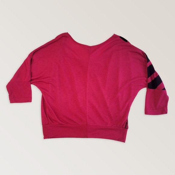 Fuchsia Crop Top, Cropped Blouse, Y2K T-shirt, Size S - Picture 4 of 8